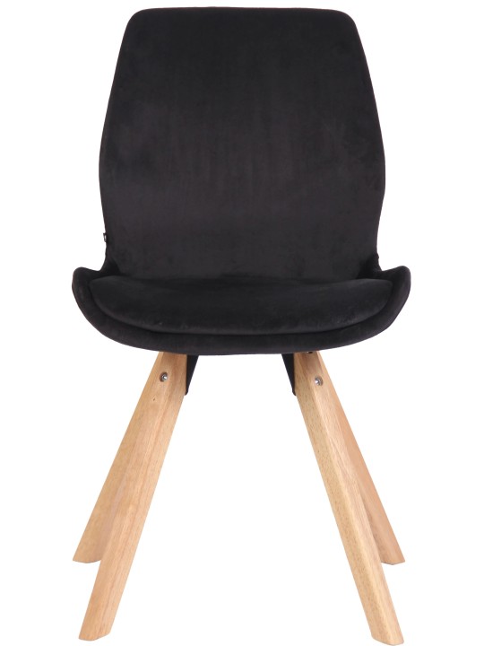 Chaise Luna Velours, noir