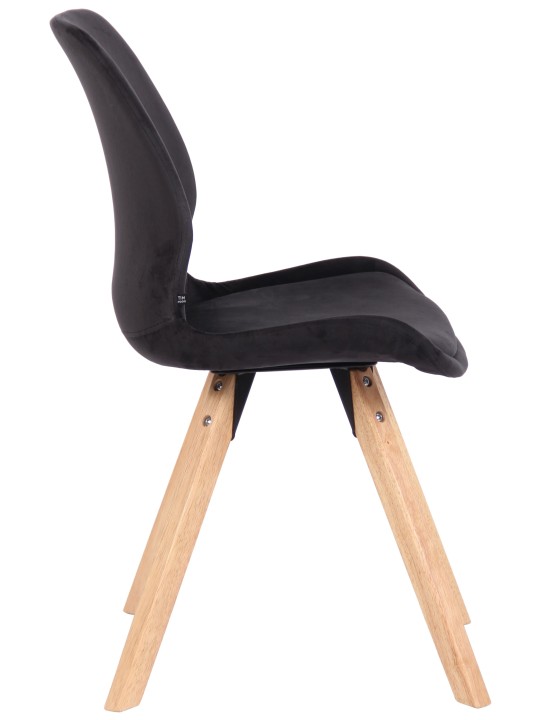 Chaise Luna Velours, noir