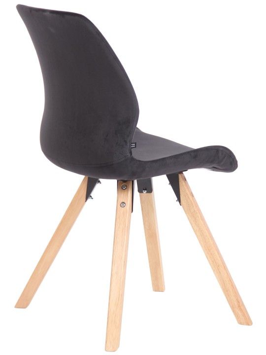 Chaise Luna Velours, noir