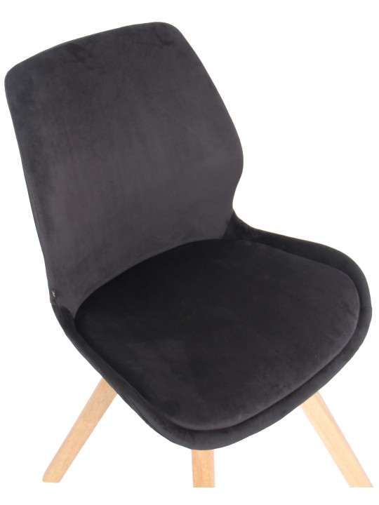 Chaise Luna Velours, noir