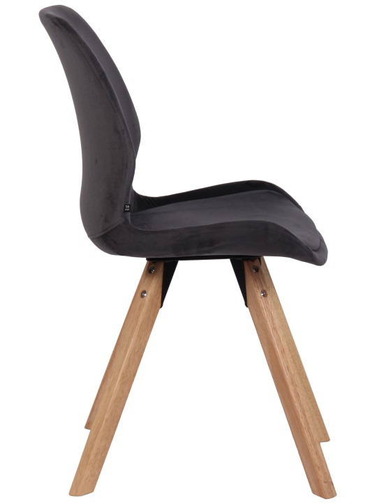 Chaise Luna Velours, gris foncé