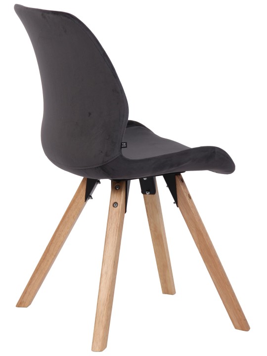 Chaise Luna Velours, gris foncé