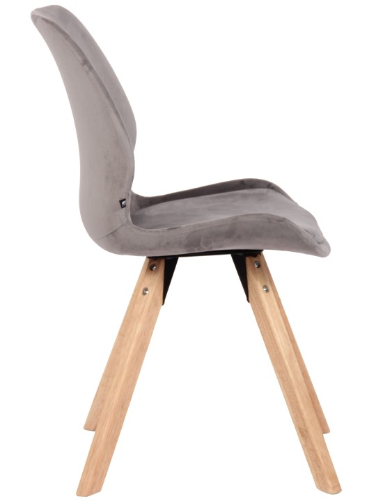 Chaise Luna Velours, gris