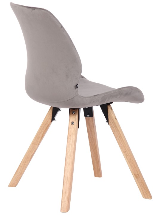 Chaise Luna Velours, gris