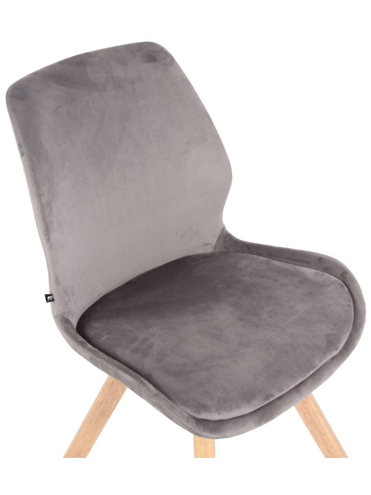 Chaise Luna Velours, gris