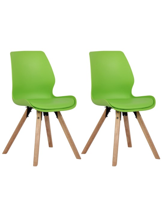 Lot de 2 chaises Luna en plastique, vert