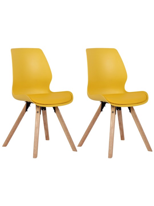 Lot de 2 chaises Luna en plastique, jaune