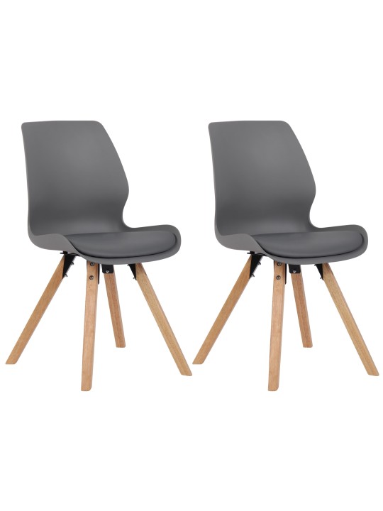 Lot de 2 chaises Luna en plastique, gris