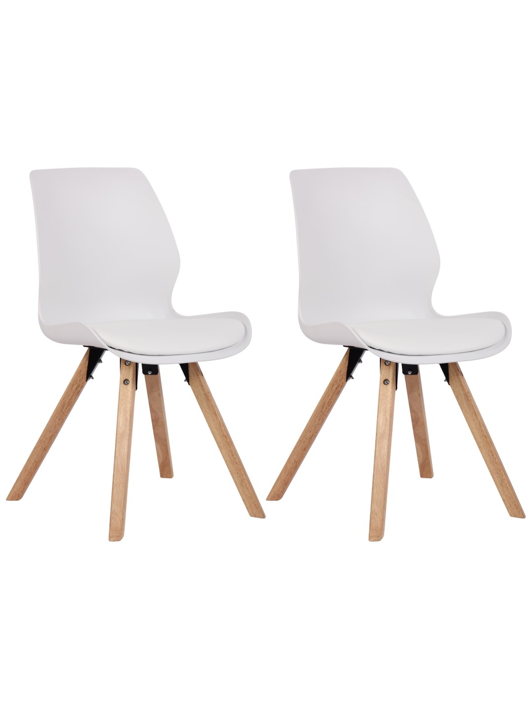 Lot de 2 chaises Luna en plastique, blanc