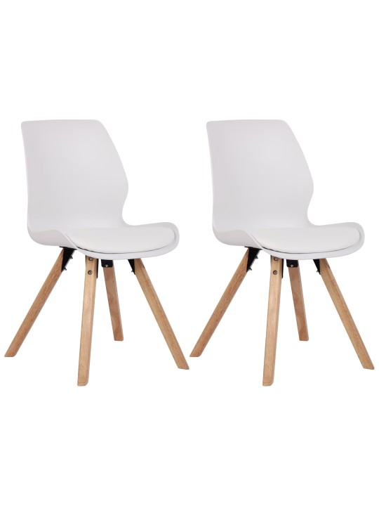 Lot de 2 chaises Luna en plastique, blanc