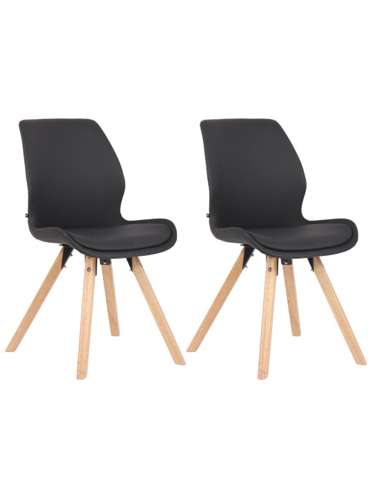 Lot de 2 chaises Luna simili cuir, noir