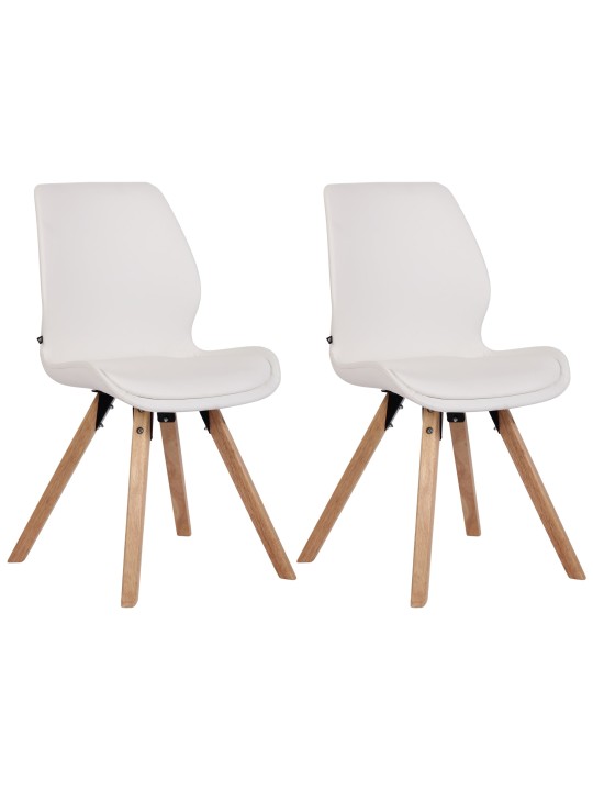 Lot de 2 chaises Luna simili cuir, blanc