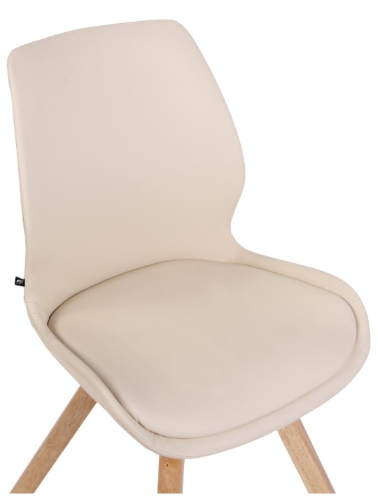 Lot de 2 chaises Luna simili cuir, crème
