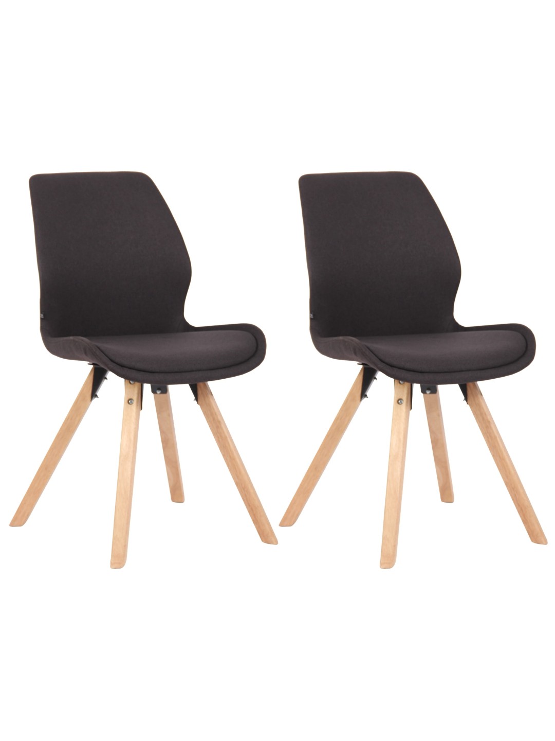 Lot de 2 chaises Luna tissu, noir