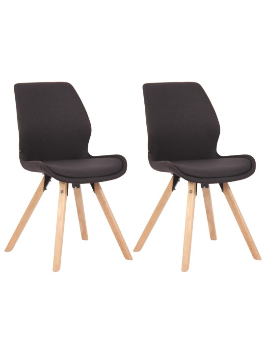 Lot de 2 chaises Luna tissu, noir