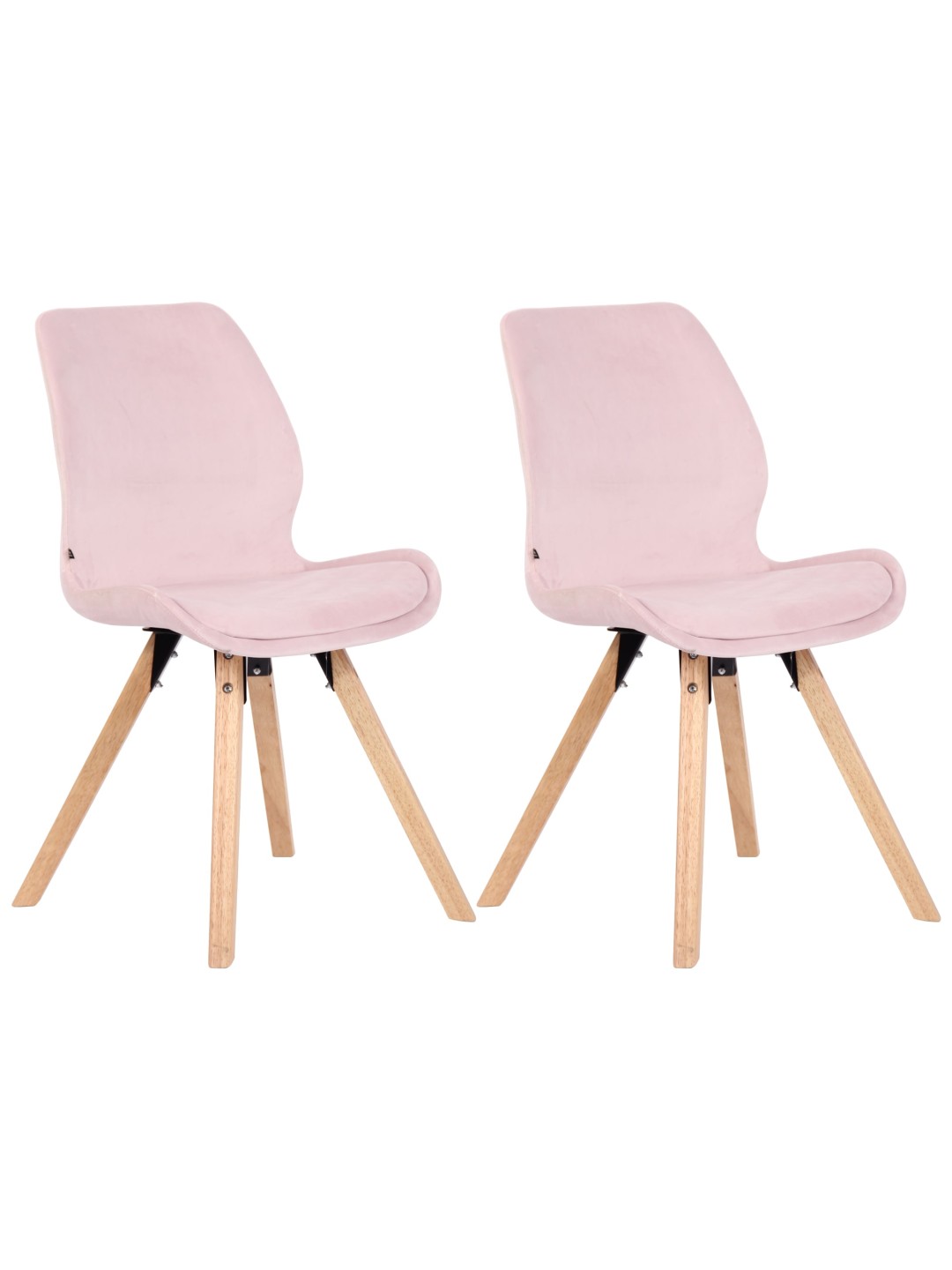 Lot de 2 chaises Luna velours, rose