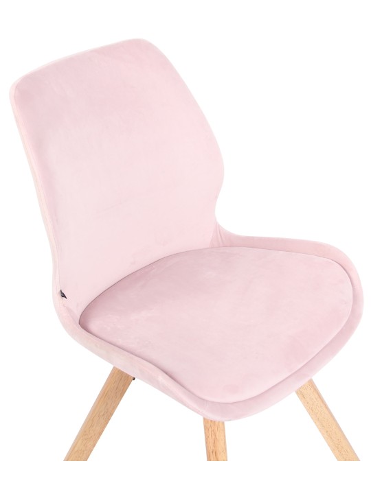 Lot de 2 chaises Luna velours, rose