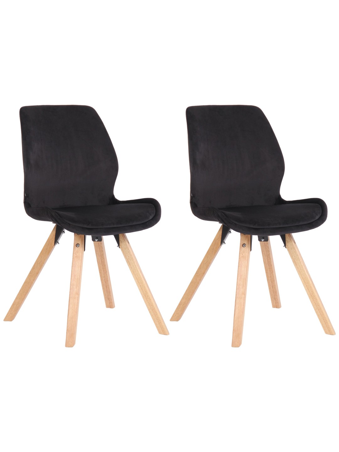 Lot de 2 chaises Luna velours, noir