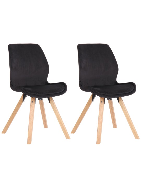 Lot de 2 chaises Luna velours, noir