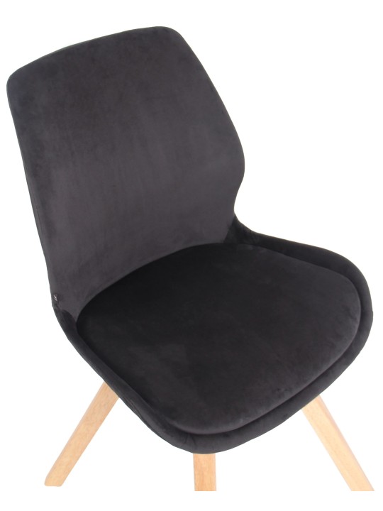 Lot de 2 chaises Luna velours, noir