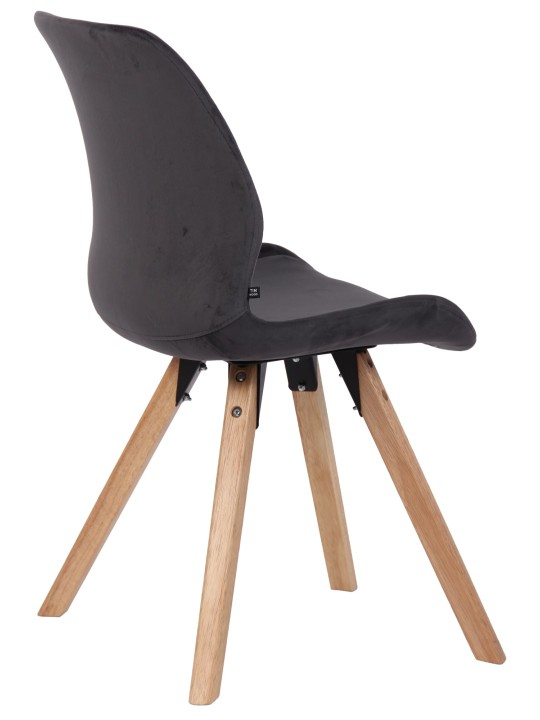 Lot de 2 chaises Luna velours, gris foncé
