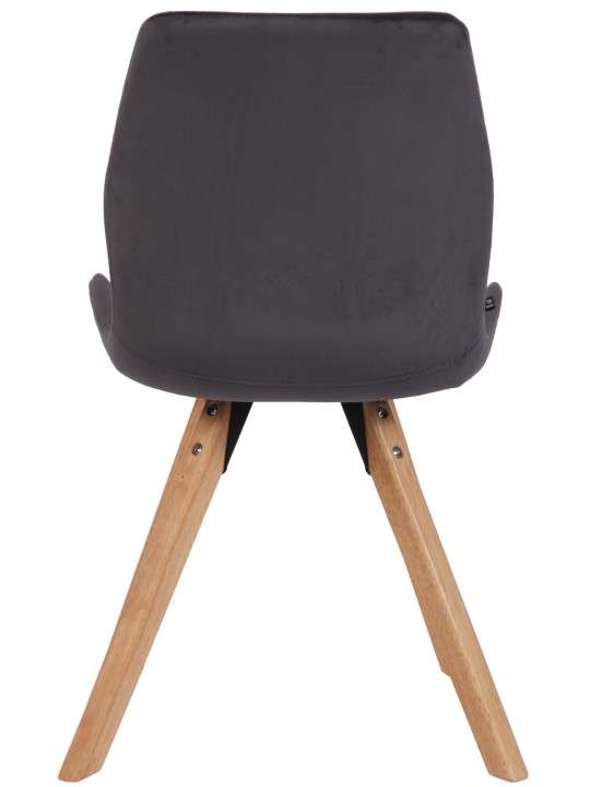 Lot de 2 chaises Luna velours, gris foncé