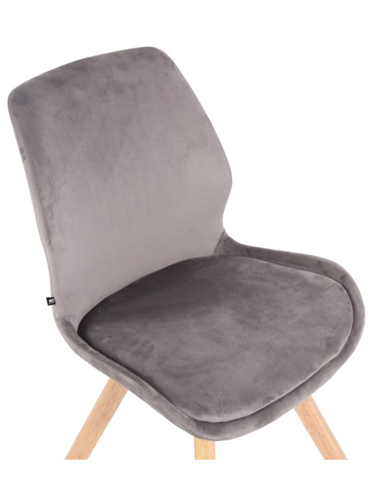 Lot de 2 chaises Luna velours, gris