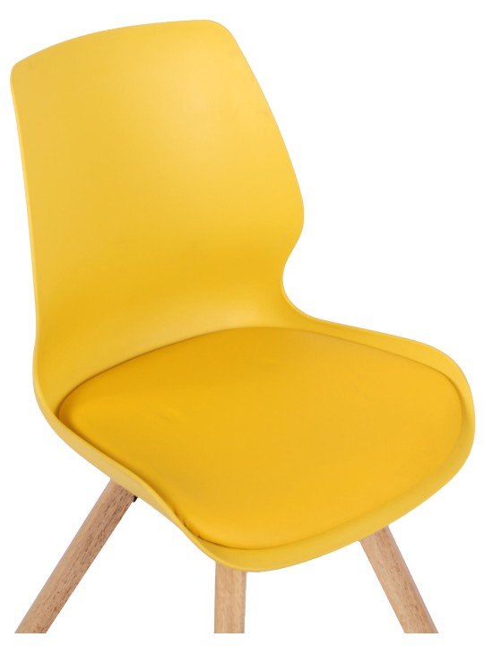 Lot de 4 chaises Luna en plastique, jaune Lot de 4 chaises Luna en plastique, jaune