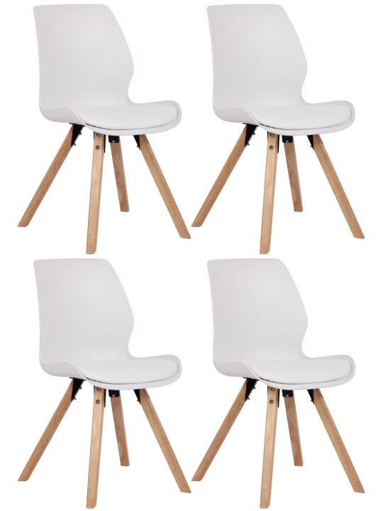 Lot de 4 chaises Luna en plastique, blanc Lot de 4 chaises Luna en plastique, blanc