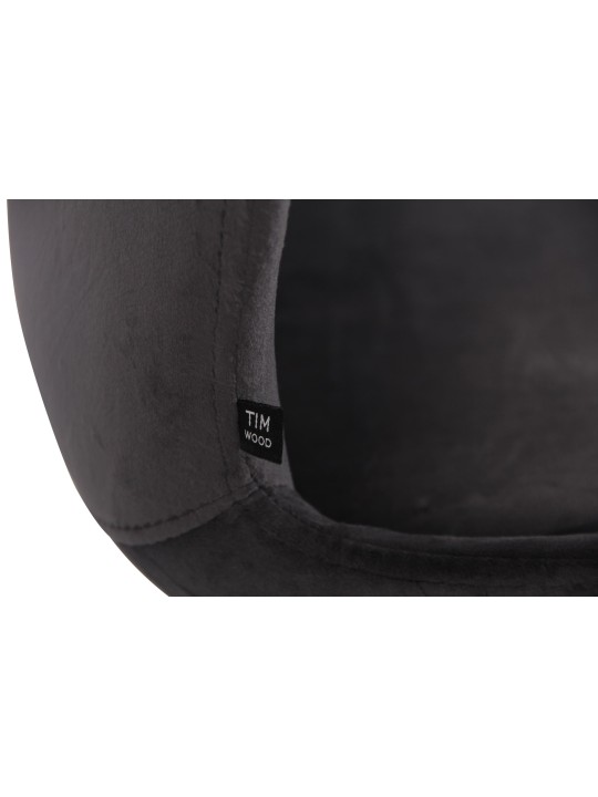 Lot de 4 chaises Luna velours, gris foncé Lot de 4 chaises Luna velours, gris foncé