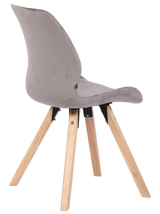 Lot de 4 chaises Luna velours, gris