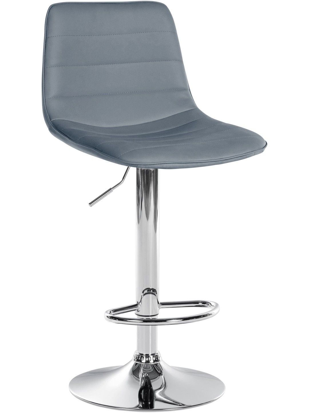 Tabouret de bar Lex simili cuir chromé, gris