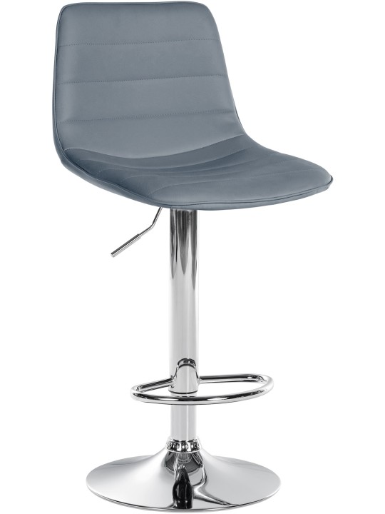 Tabouret de bar Lex simili cuir chromé, gris
