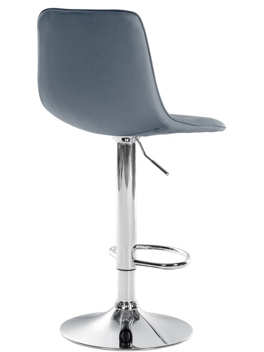 Tabouret de bar Lex simili cuir chromé, gris