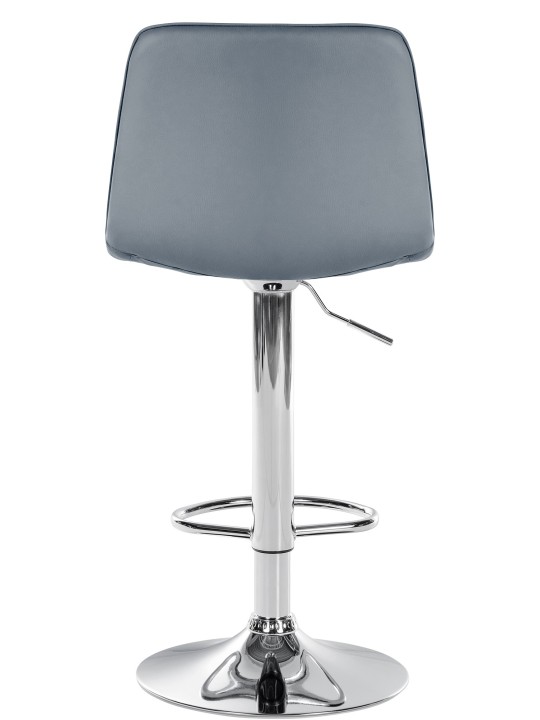 Tabouret de bar Lex simili cuir chromé, gris