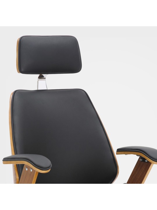 Chaise de bureau Chicago simili cuir, noyer/noir