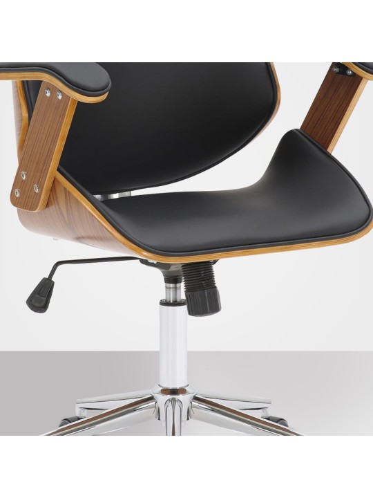 Chaise de bureau Chicago simili cuir, noyer/noir