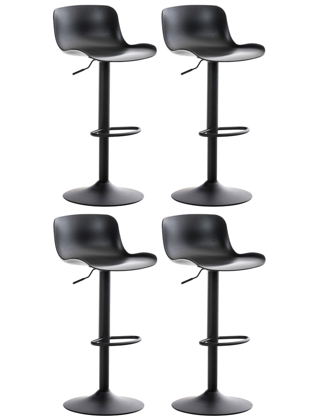 Ensemble de 4 tabourets de bar Almada, noir