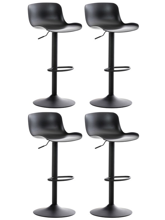 Ensemble de 4 tabourets de bar Almada, noir