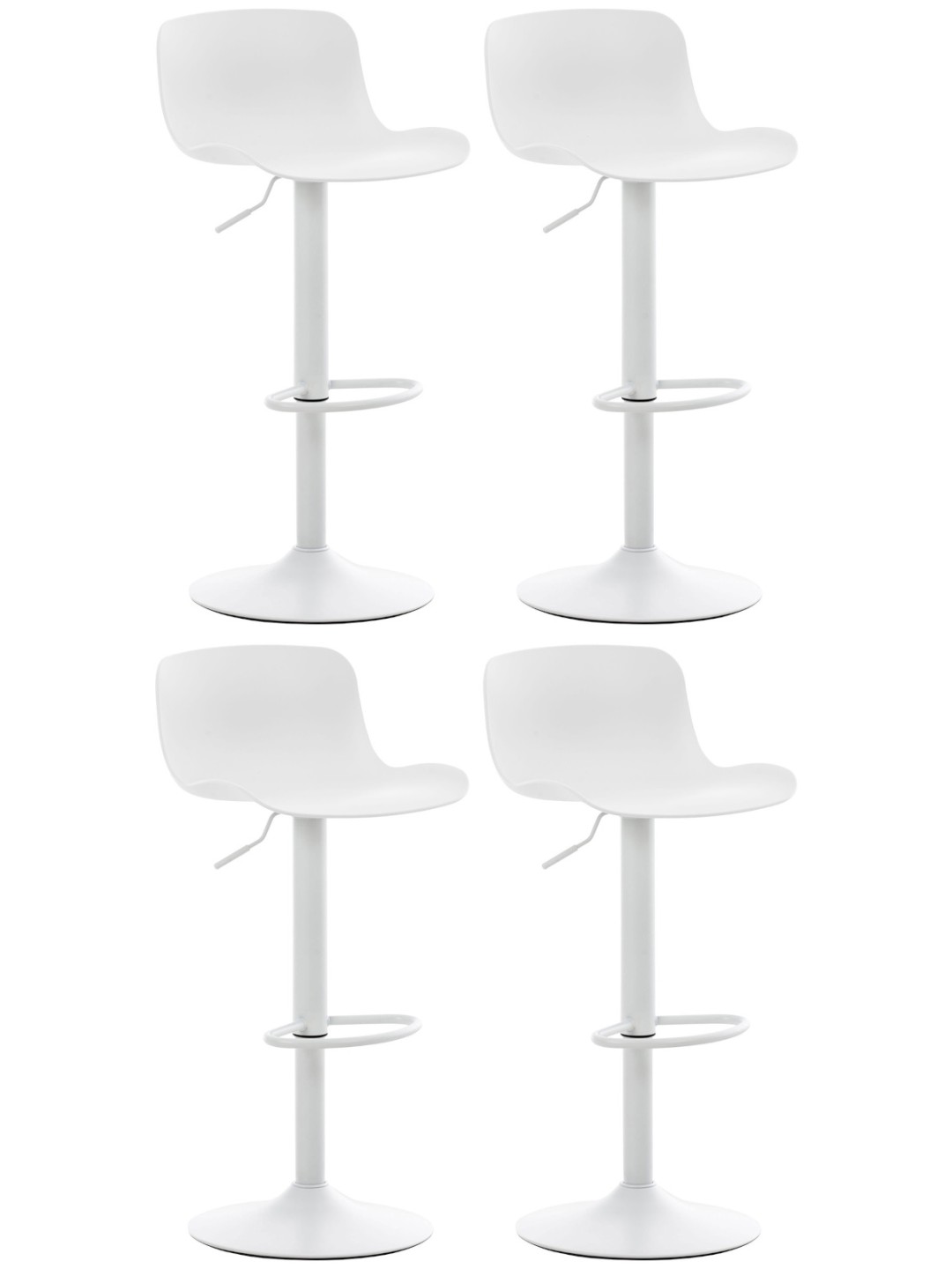 Ensemble de 4 tabourets de bar Almada, blanc