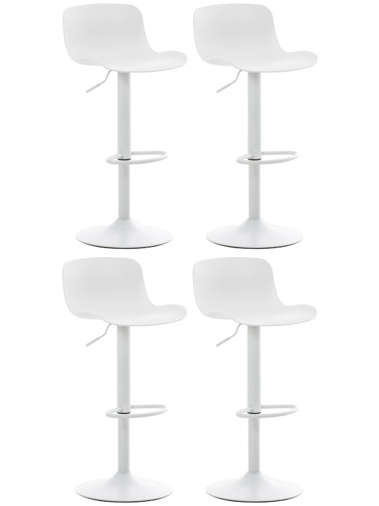 Ensemble de 4 tabourets de bar Almada, blanc