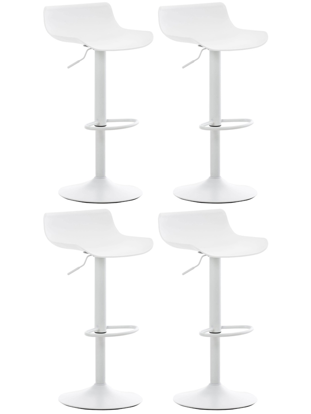 Ensemble de 4 tabourets de bar Aveiro, blanc