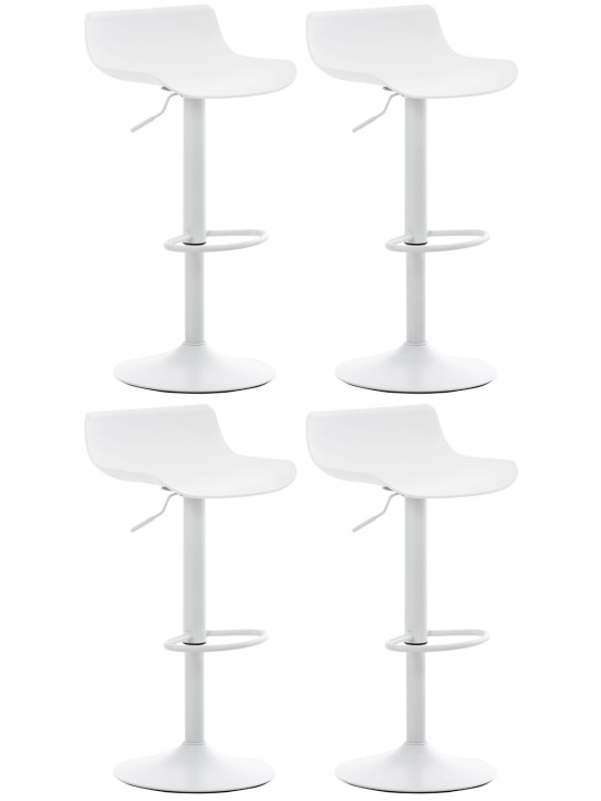 Ensemble de 4 tabourets de bar Aveiro, blanc
