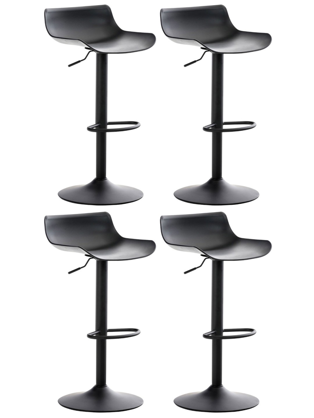 Ensemble de 4 tabourets de bar Aveiro, noir