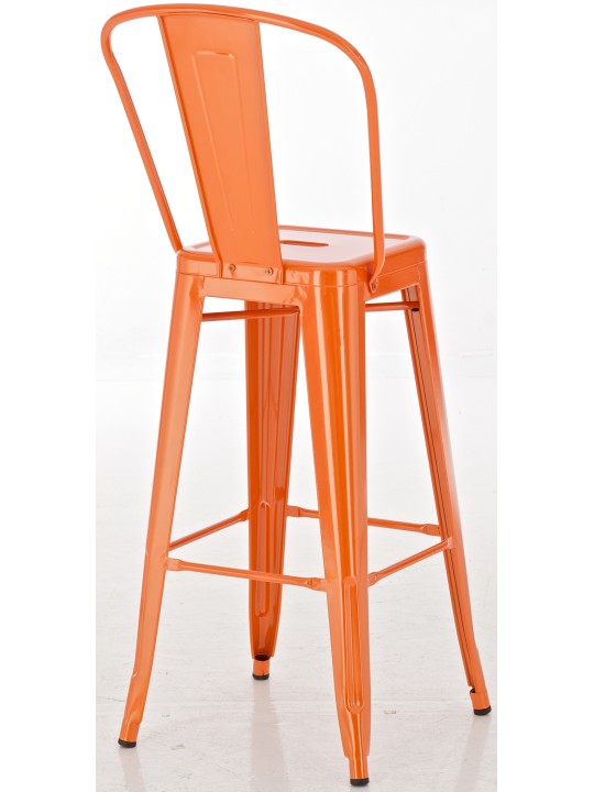 Lot de 4 tabourets de bar Aiden, orange