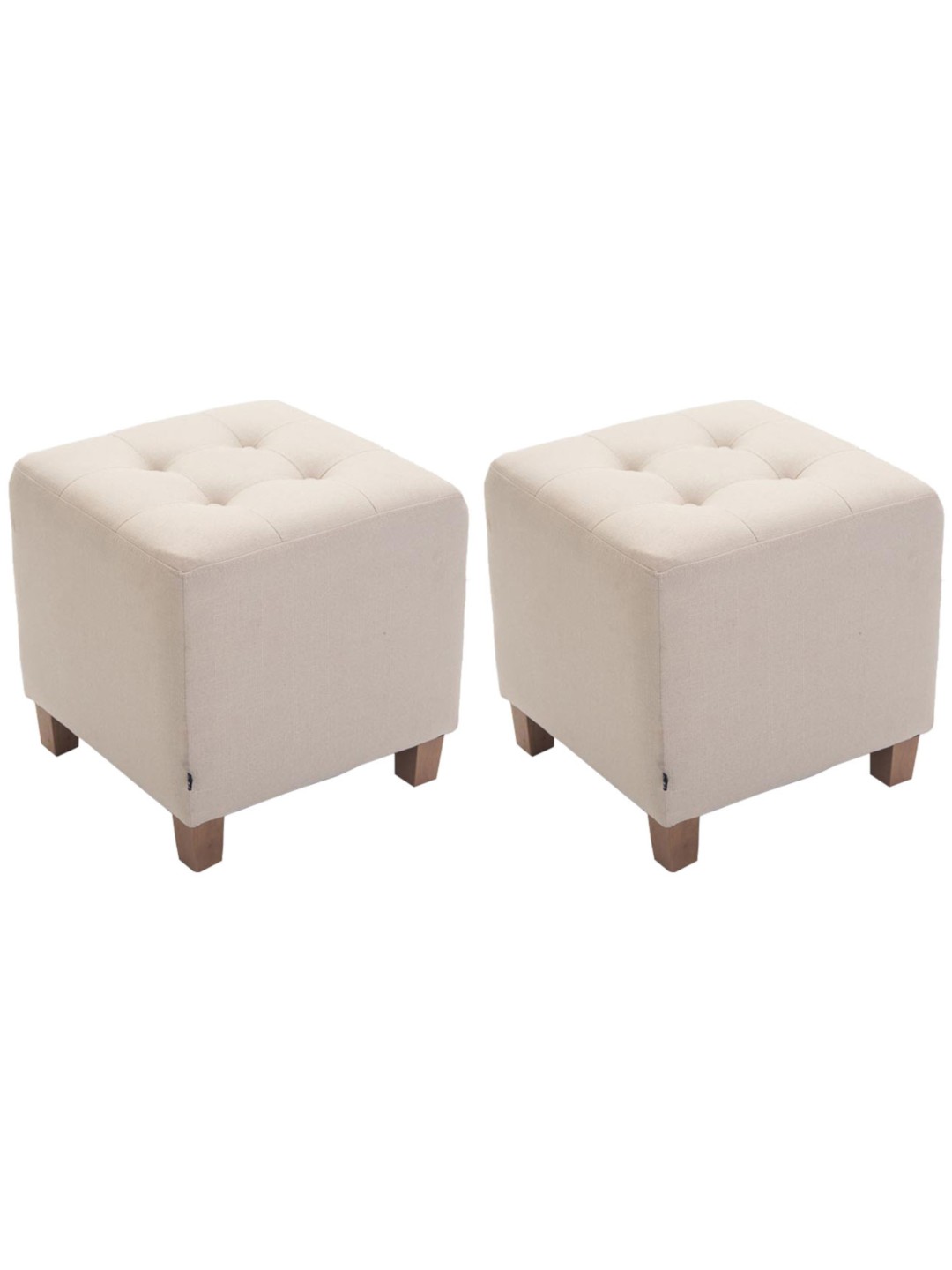 Lot de 2 tabourets Pharaon, lumière antique, crème