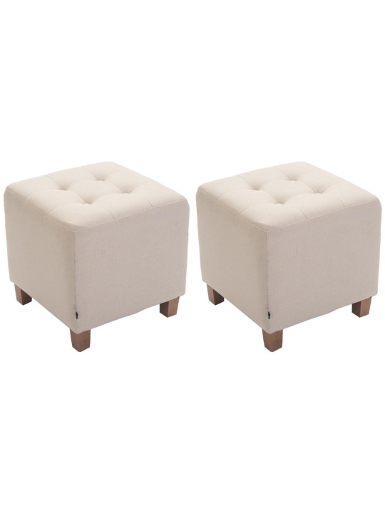 Lot de 2 tabourets Pharaon, lumière antique, crème