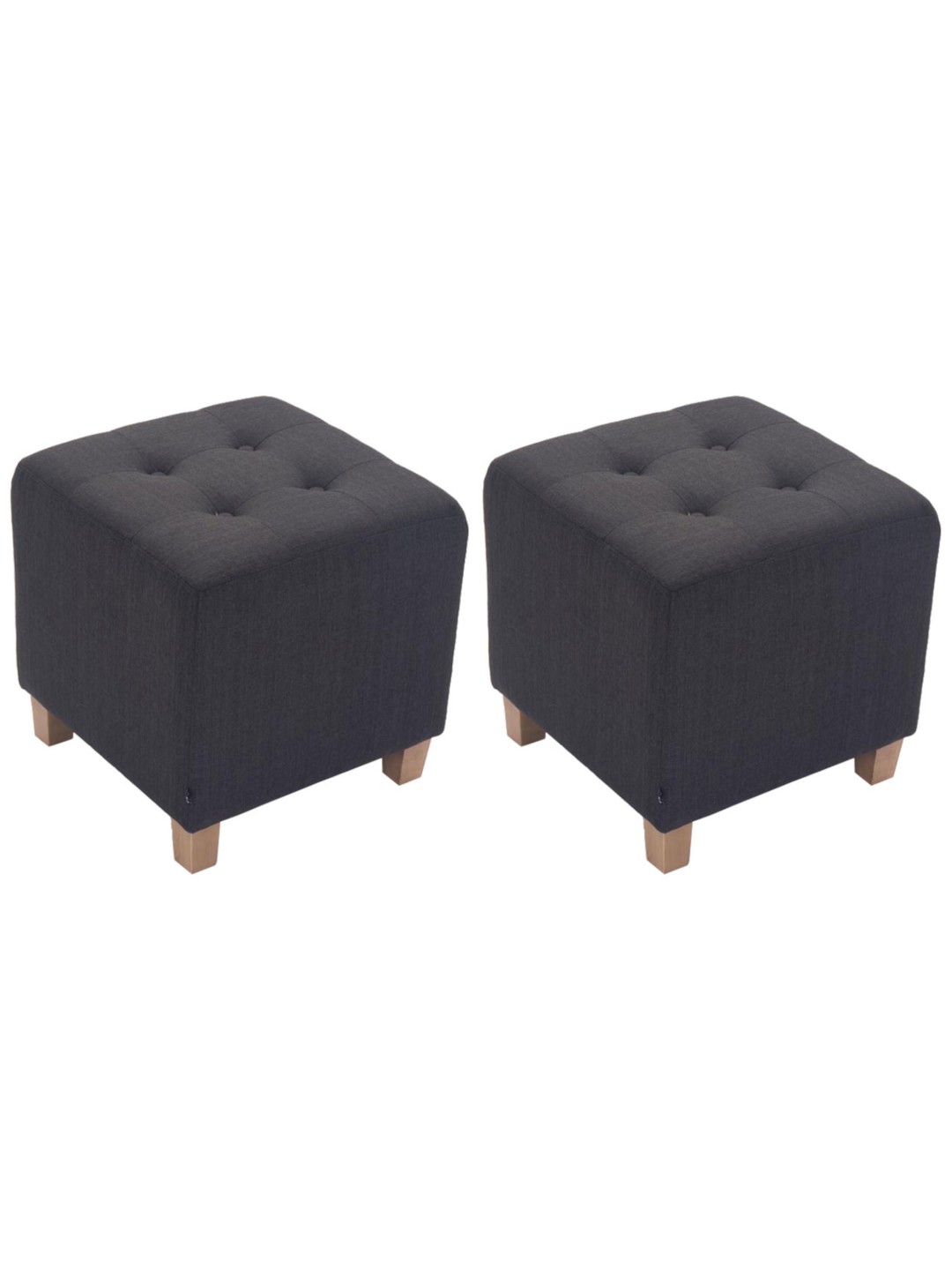 Lot de 2 tabourets Pharaon, lumière antique, gris foncé