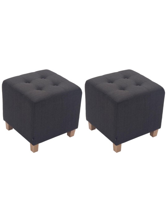 Lot de 2 tabourets Pharaon, lumière antique, gris foncé