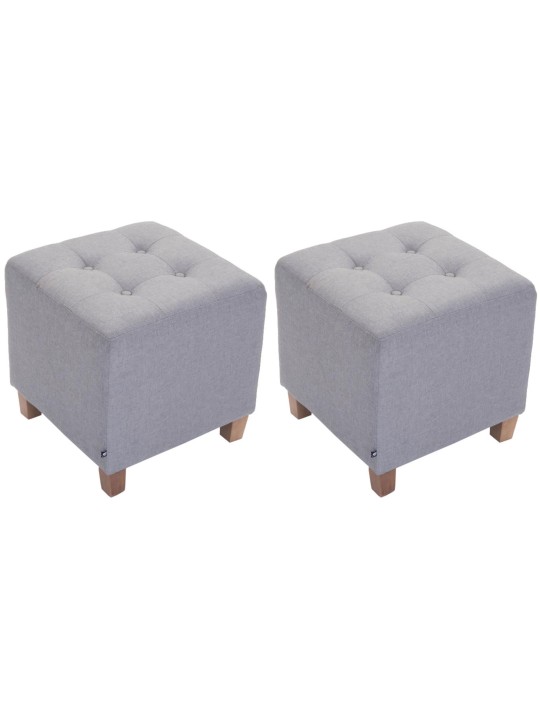 Lot de 2 tabourets Pharaon, lumière antique, gris clair